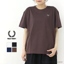 フレッドペリー トップス レディース フレッドペリー FRED PERRY クルーネックTシャツ G1142 ロゴ 無地 刺繍 トップス ワイド レディース 2024春夏