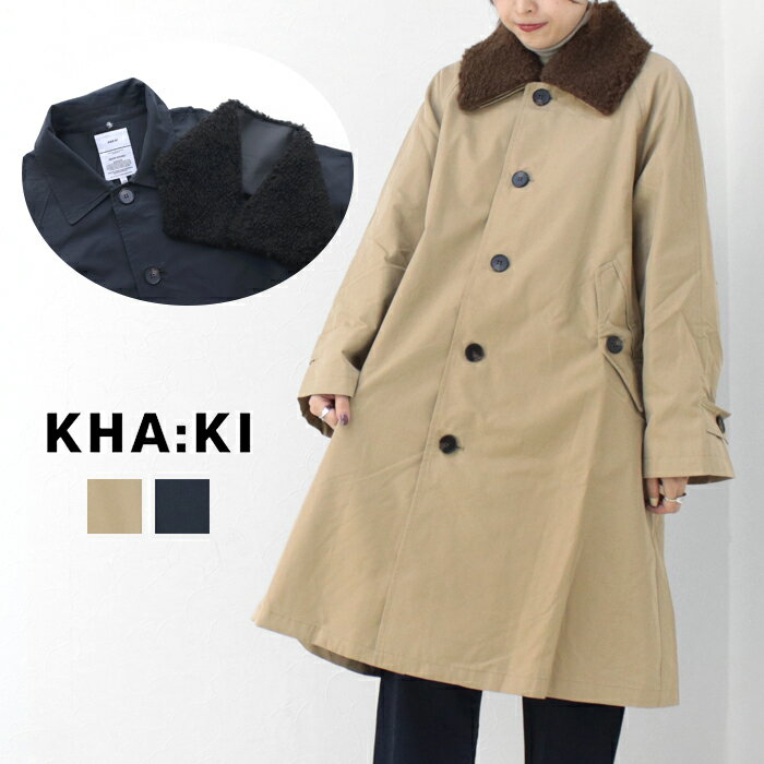 [SALE セール] カーキ KHA:KI リムーバルカラーコート REMOVAL COLLAR C