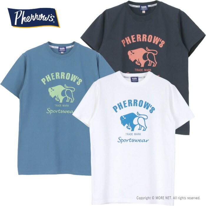 フェローズ PHERROW'S 定番バッファロー プリント半袖Tシャツ 26S-PT2 メンズ 2026春夏