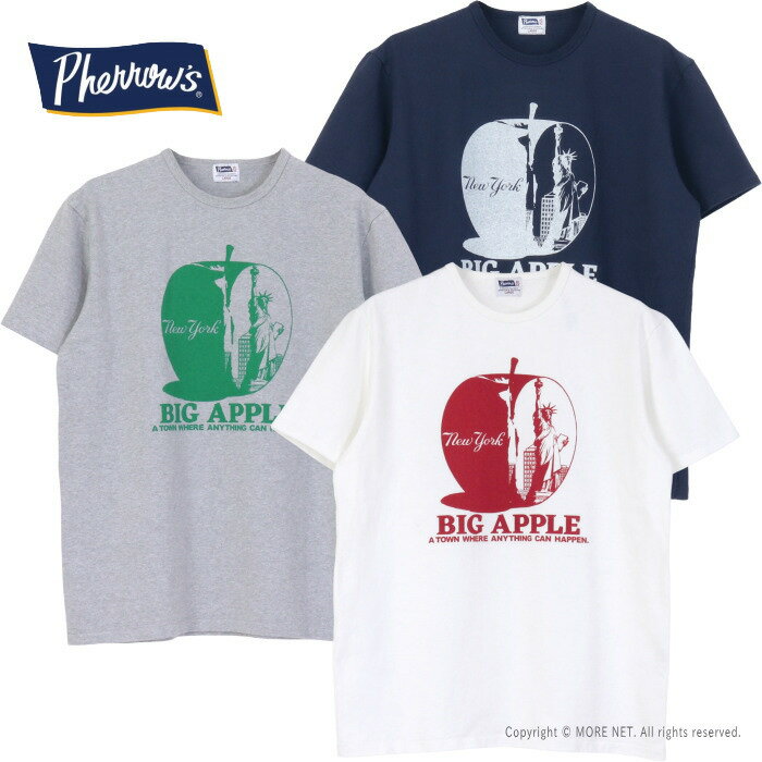 Rakuten - フェローズ PHERROW'S プリント半袖Tシャツ 26S-PTP1 メンズ 日本製 BIG APPLE 2026春夏