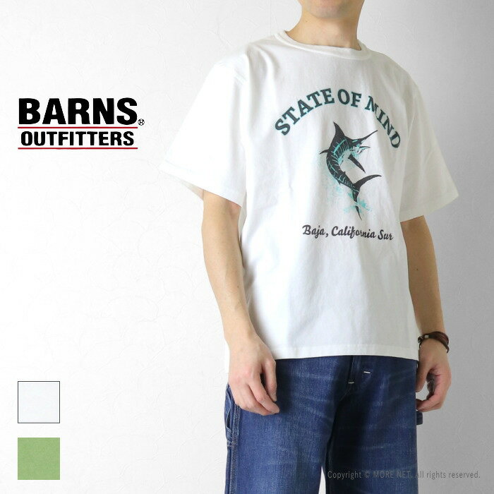 Rakuten - ☆バーンズアウトフィッターズ BARNS OUTFITTERS タフネックプリントTシャツ BR-26147 メンズ 日本製 半袖 STATE OF MIND 2026春夏