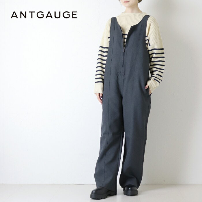 アントゲージ Antgauge メランジオックスルーズストレートサロペット C2369 オールインワン パンツ フ..