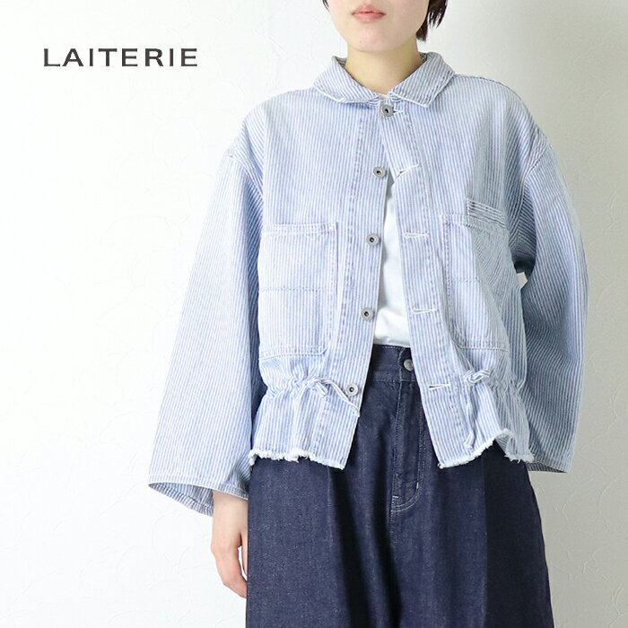 Rakuten - □レイトリー LAITERIE ヒッコリーデニムカバーオール LB26101B デニム ジャケット 羽織 ストライプ レギュラーカラー レディース 2026春夏