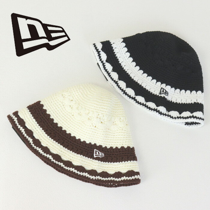 Rakuten - ニューエラ NEW ERA クロシェニットボーダーバケットハット 14744712/14744713 帽子 バケハ ロゴ刺繍 レディース メンズ 2026春夏