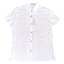 【新品】 【送料無料】 63％OFF ARTISAN アルチザン 半袖 シャツ 日本製 M 白 カットソーシャツ プリーツ スパンコール