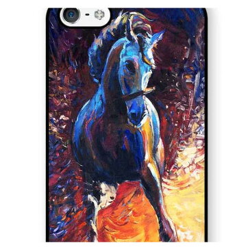 【送料無料】 スマホケース 馬 ウマ 絵画調 油絵 アートケース 保護フィルム付 iPhone Galaxy iPod iPad Xperia Nexus LG HTC OPPO スマートフォン カバー 【受注生産】