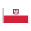 【送料無料】 国旗 ポーランド共和国 国章入り 150cm × 90cm 特大 フラッグ 【受注生産】