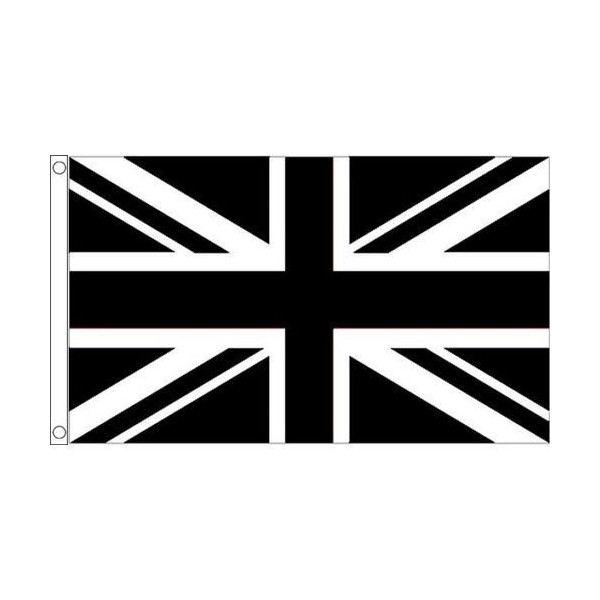 【送料無料】 国旗 イギリス 白黒ユニオンジャック 150cm × 90cm 特大 フラッグ 【受注生産】