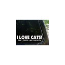 【送料無料】 I LOVE CATS 猫 ネコ チキン ジョーク ステッカー 【受注生産】
