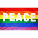 【送料無料】 国旗 平和 ピース レインボー 虹色 LGBT 150cm × 90cm 特大 フラッグ 【受注生産】