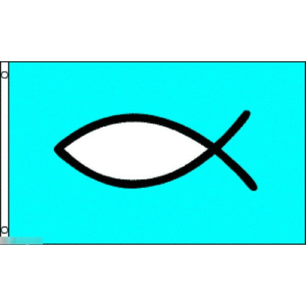 【送料無料】 国旗 イクトゥス イクサス ジーザス フィッシュ クリスチャン 150cm × 90cm 特大 フラッグ 【受注生産】