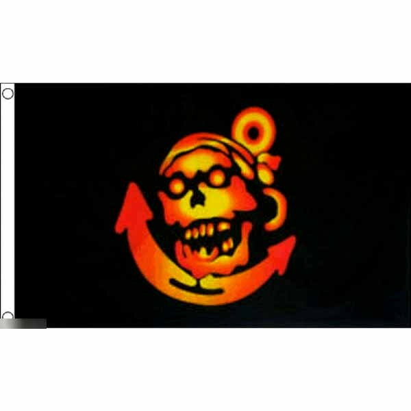 【送料無料】 国旗 海賊旗 パイレーツ スカル 骸骨 アンカー 錨 いかり 150cm × 90cm 特大 フラッグ 【..