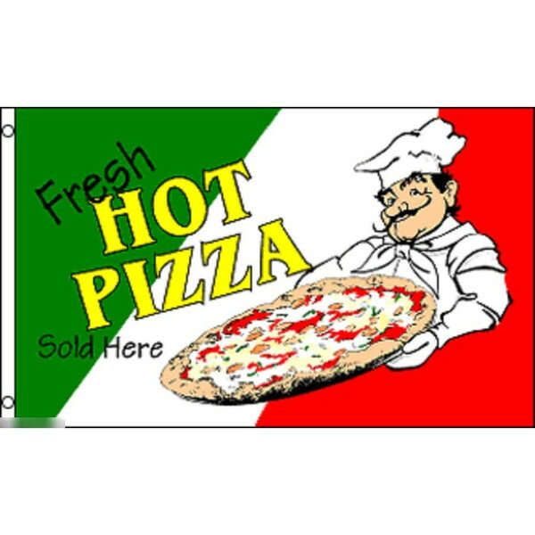 【送料無料】 国旗 PIZZA ピザ ピッツァ イタリア のぼり旗 150cm × 90cm 特大 フラッグ 【受注生産】