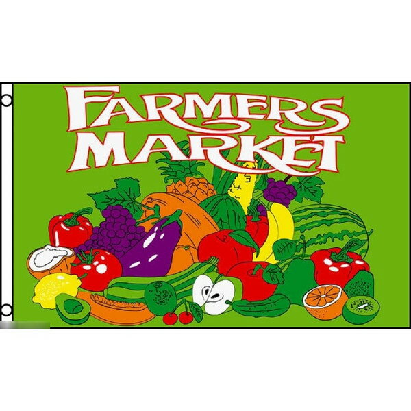 【送料無料】 国旗 スーパーマーケット 市場 果物 野菜 のぼり旗 150cm × 90cm 特大 フラッグ 【受注生産】