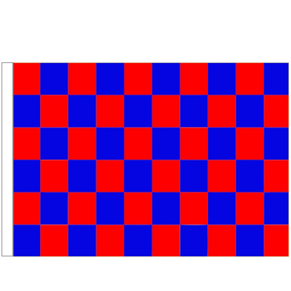 【送料無料】 国旗 チェッカーフラッグ レース旗 赤 青 レッド ブルー 150cm × 90cm 特大 フラッグ 【受注生産】