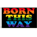 【送料無料】 国旗 ボーン ディス ウェイ Born This Way 虹色 レインボー LGBT 150cm × 90cm 特大 フラッグ 【受注生産】