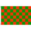 【送料無料】 国旗 チェッカーフラッグ レース旗 緑 赤 グリーン レッド 150cm × 90cm 特大 フラッグ 【受注生産】