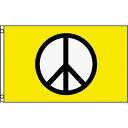 【送料無料】 国旗 ピースマーク 平和 反戦 黄色 イエロー 150cm × 90cm 特大 フラッグ 【受注生産】