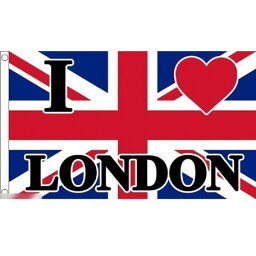 【送料無料】 国旗 アイ ラブ ロンドン イギリス 英国 ユニオンジャック I LOVE LONDON 150cm × 90cm 特大 フラッグ 【受注生産】