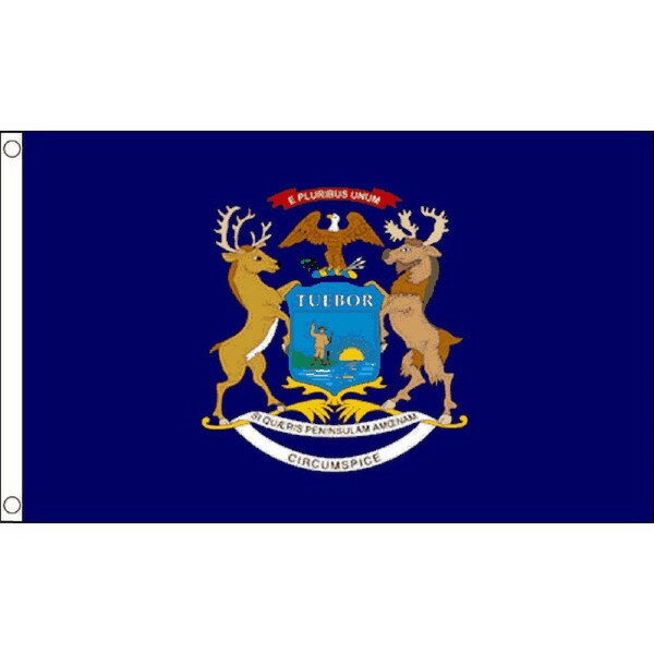 【送料無料】 国旗 ミシガン州 アメリカ 州旗 150cm × 90cm 特大 フラッグ 【受注生産】のサムネイル