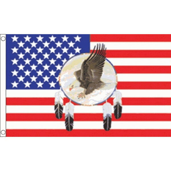 【送料無料】 国旗 アメリカ合衆国 星条旗 USA ドリームキャッチャー イーグル 鷲 ワシ 150cm × 90cm 特大 フラッグ 【受注生産】