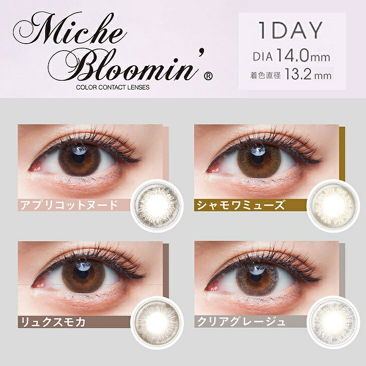 カラコン ミッシュブルーミン 【1箱10枚入】度あり 度なし 14.0mm IZ*ONE アイズワン Miche Bloomin' 大人かわいい 1day ワンデー シンシア コンタクト