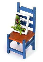 工作キット　ドールハウスキット　ミニチュアキット　雑貨おもしろ　インテリア雑貨　木製 青い椅子　