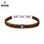 ڥޥåƥۥޥƥ 奨륺 220mm  쥶 ƥ쥹 ֥쥹å ֥饦 JM422AVE14 (Ĵǽ) Maserati Jewels 220mm Men's Leather Stainless Steel Bracelet, Brown, JM422AVE14 (Adjustable)