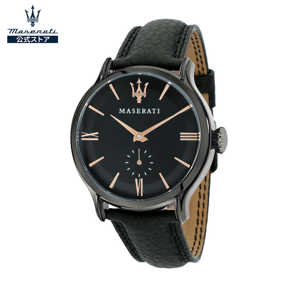 【マセラッティ公式】マセラティ エポカ 42mm ブラックレザー メンズ クォーツ時計 R8851118004 Maserati Epoca 42mm Black Leather Men's Quartz Watch R8851118004