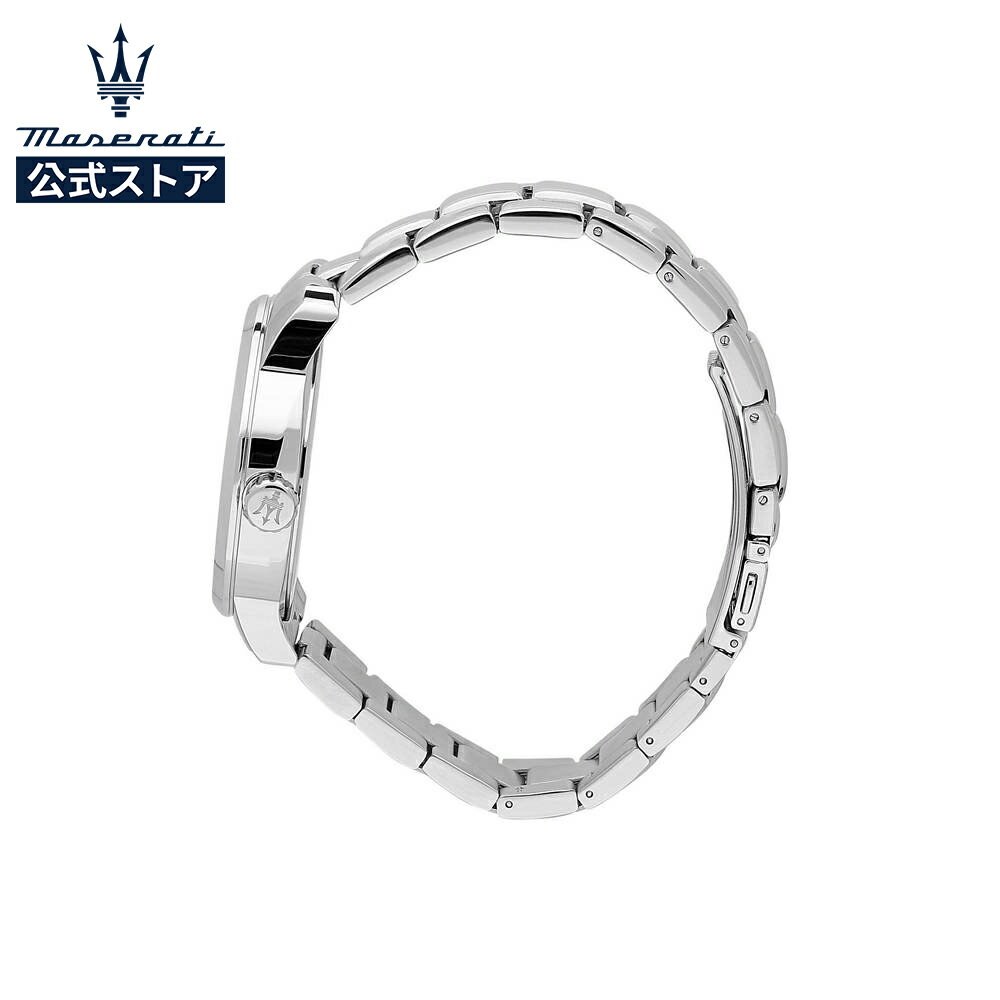 【マセラッティ公式】マセラティ スクセッソ 44mm ブラックダイヤル シルバー ステンレススチール メンズ クォーツ時計 R8853121006 夜光ダイヤル針付き