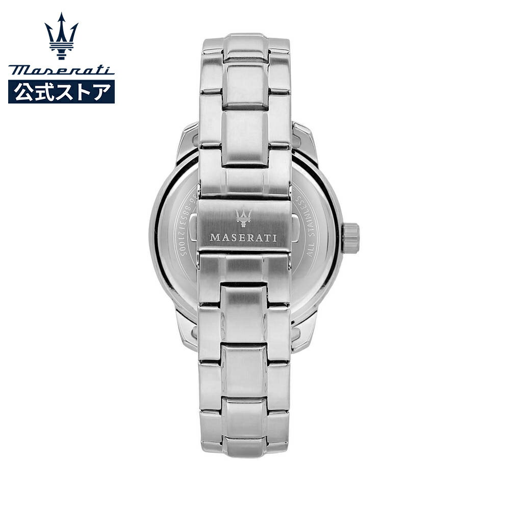 【マセラッティ公式】マセラティ スクセッソ 44mm ブラックダイヤル シルバー ステンレススチール メンズ クォーツ時計 R8853121006 夜光ダイヤル針付き