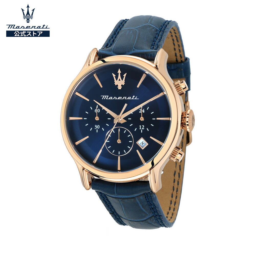 【マセラッティ公式】マセラティ エポカ 42mm ブルーサンレイダイヤル クロノグラフ メンズ クォーツ時計 R8871618013 Maserati Epoca 42mm Blue Sunray Dial Chronograph Men's Quartz Watch R8871618013