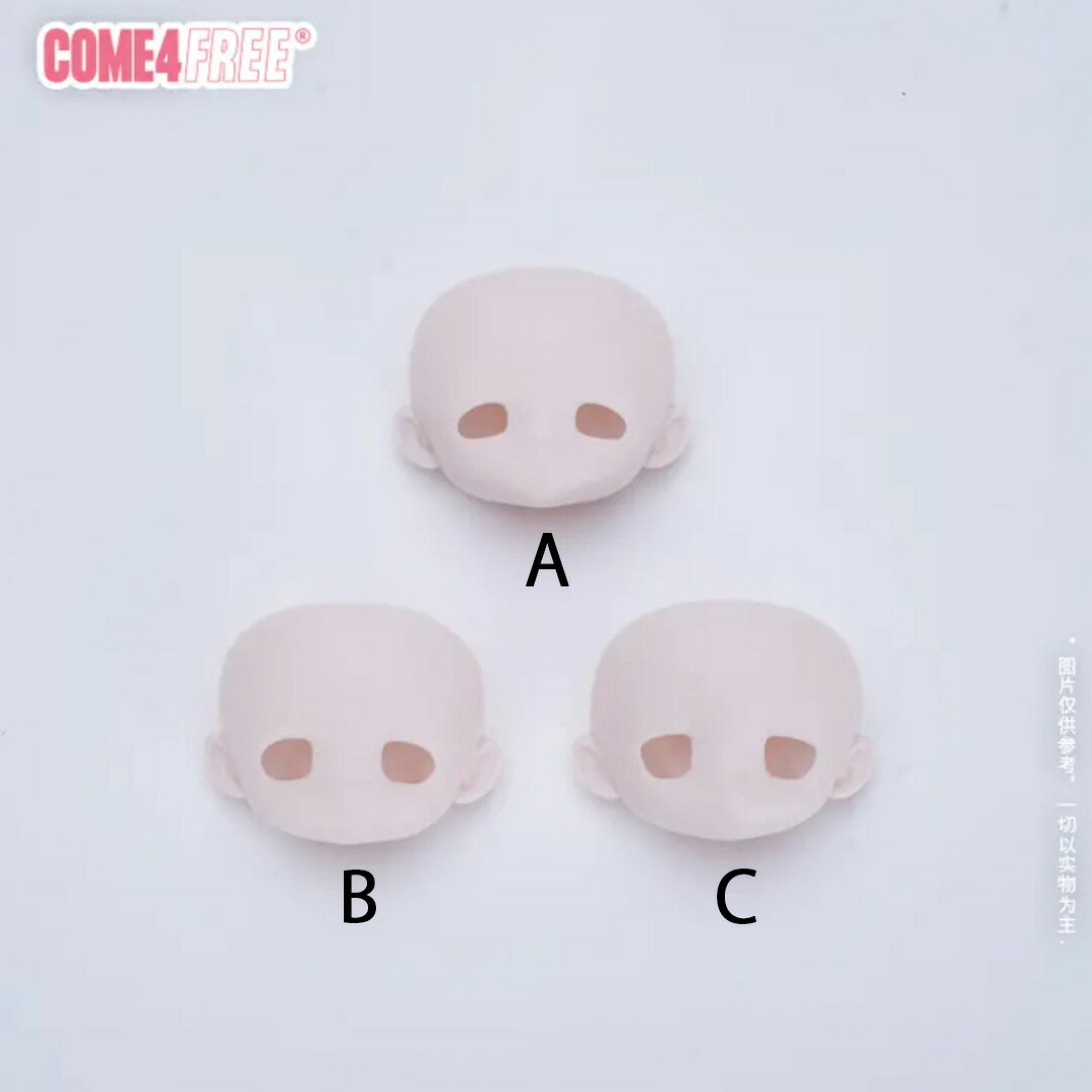 COME4FREE BONNIE 兎の夢匣 小1/6スケール BJD用 ブランクフェイスパーツ 1個 A B C カスタムドール フェイス メイク練習 ドールパーツ