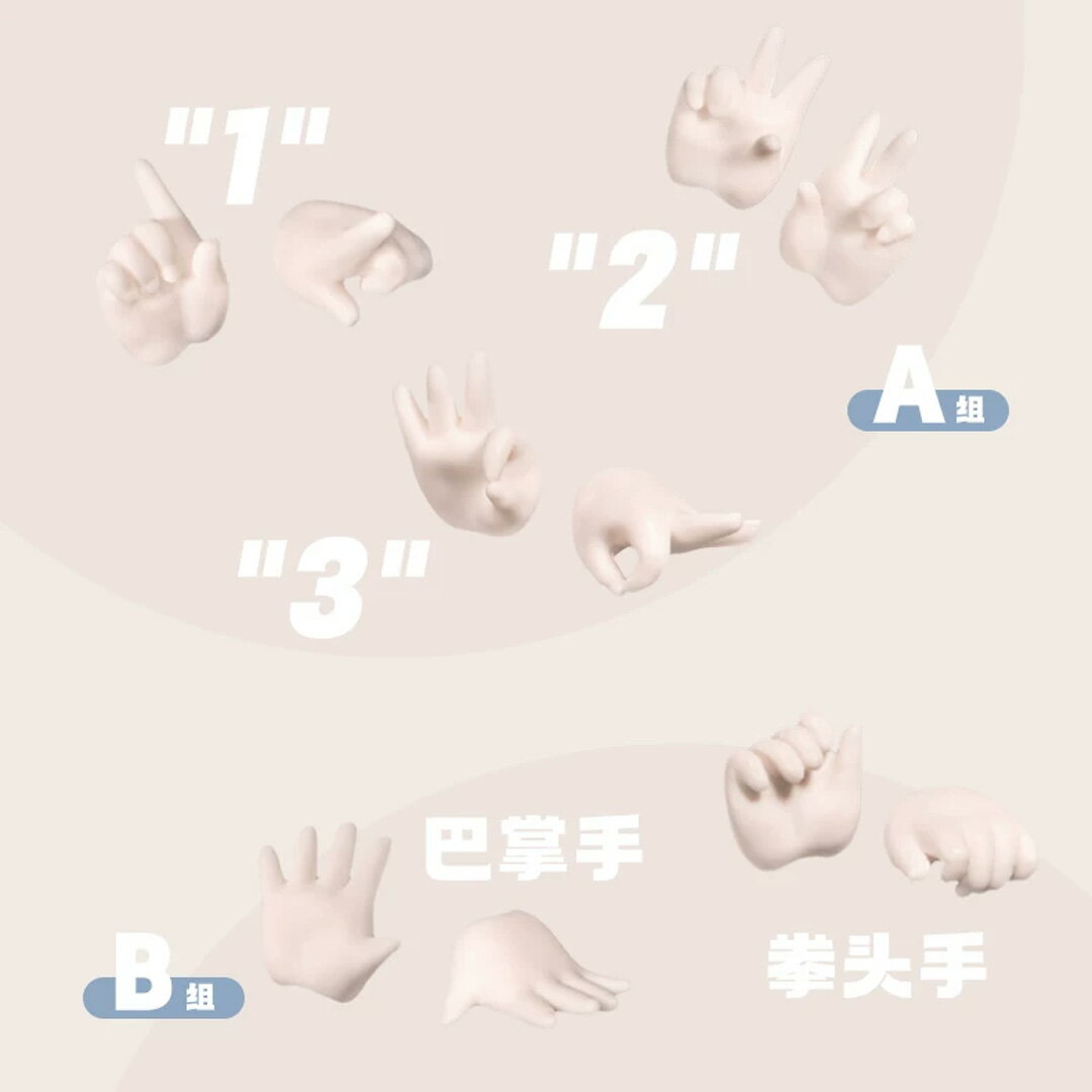 Rakuten - 【即納】TINYFOX ドール用 ハンドパーツセット 造形手パーツ Aセット Bセット ホワイト 白 手首パーツ 交換用ハンドパーツ 可動ドール用 カスタムパーツ ドール小物