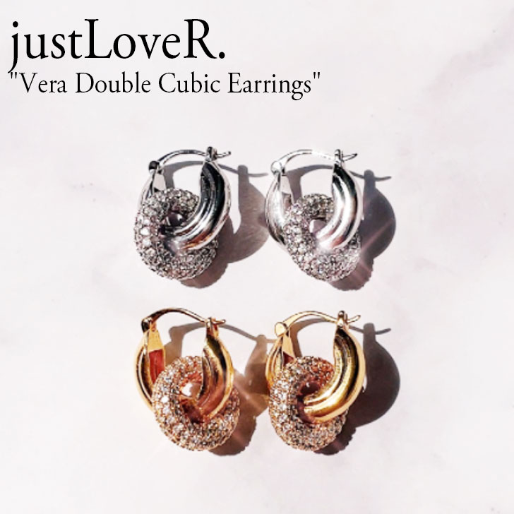 ジャストラバー ピアス justLoveR. レディース Vera Double Cubic Earrings ベラ ダブル キュービック イヤリング SILVER シルバー GOLD ゴールド 韓国アクセサリー 5851522608 ACC