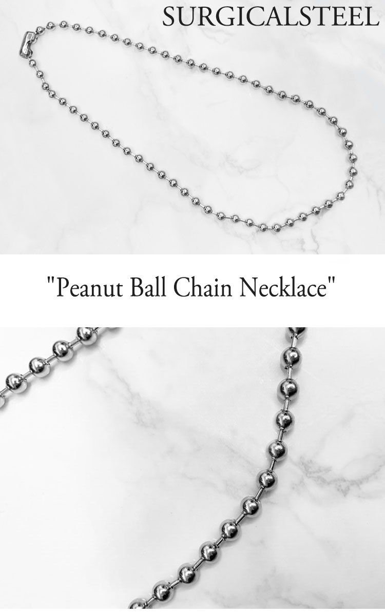 ワンイナフ ネックレス oneenough メンズ レディース Peanut Ball Chain Necklace ピーナッツ ボール チェーン ネックレス SURGICALSTEEL サージカルスチール 韓国アクセサリー pnblchnk ACC