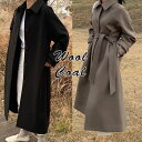 コート ロングコート レディース ステンカラー ロング ウール ボタン ダブルボタン 襟 ポケット おしゃれ 大人 女性 シンプル かわいい ベーシック ウール混 素材 黒 ブラック カーキベージュ 20代 30代 40代 50代 60代 23867402 韓国 ファッション