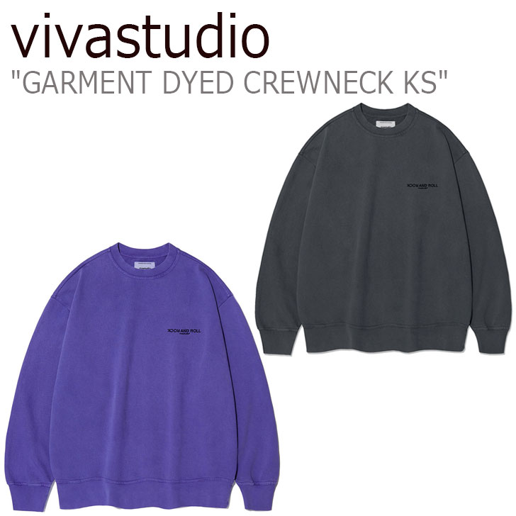 ビバスタジオ トレーナー vivastudio メンズ レディース GARMENT DYED CREWNECK KS ガーメント ダイド クルーネック PURPLE パープル CHARCOAL チャコール KSVT25 ウェア