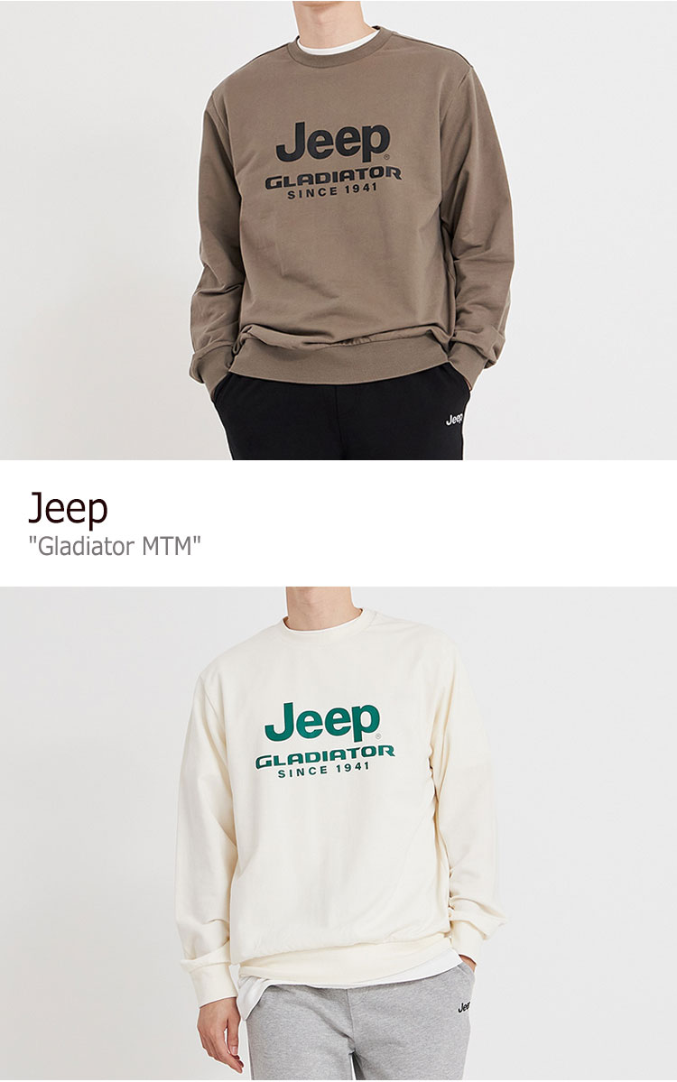 ジープ トレーナー Jeep メンズ レディース Gladiator MTM グラディエーター スウェットシャツ KHAKI カーキ WHITE ホワイト IVORY アイボリー BLACK ブラック JM3TSU892KH/MI/OW/BK 起毛なし ウェア