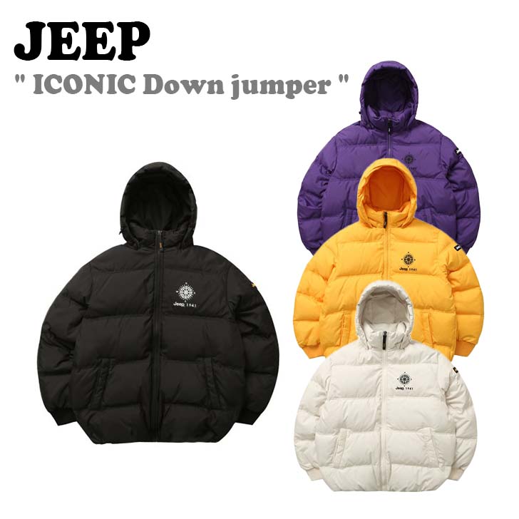 ジープ ダウン Jeep ICONIC Down jumper アイコニック ダウンジャンパー LIGHT BEIGE ライト ベージュ YELLOW イエロー PURPLE パープル BLACK ブラック JM4JPU491BK/UP/YE/LE ウェア