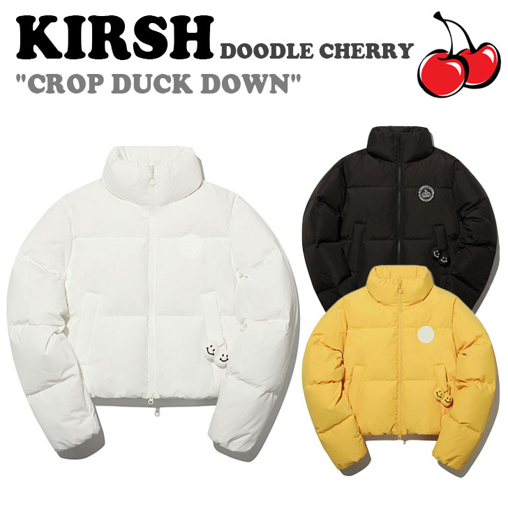 キルシー ダウン KIRSH 正規販売店 DOODLE CHERRY CROP DUCK DOWN ドゥードゥル チェリー クロップ ダッグダウン BLACK ブラック WHITE ホワイト MUSTARD マスタード KDQWCDW520M ウェア