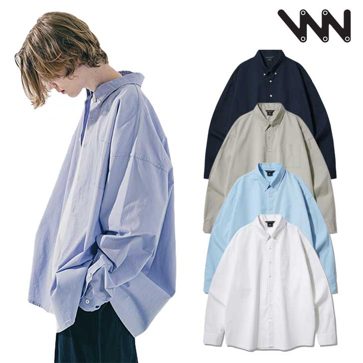 WVプロジェクト シャツ WV PROJECT 正規販売店 THE OVERFIT SHIRTS ザー オーバーフィット シャツ NAVY ネイビー LAVENDER BLUE ラベンダーブルー BEIGE GRAY ベージュグレー SKY BLUE スカイブルー IVORY アイボリー JJLS7513 ウェア