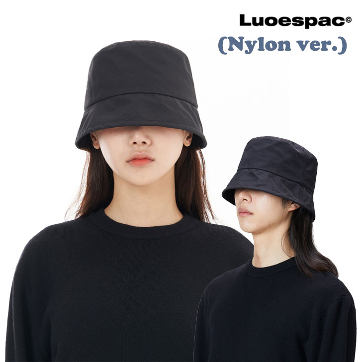 ルオエスパック バケットハット LUOESPAC 正規販売店 Overfit nylon drop bucket hat オーバーフィット ナイロン ドロップ バケット ハット BLACK ブラック LP4979-01 ACC