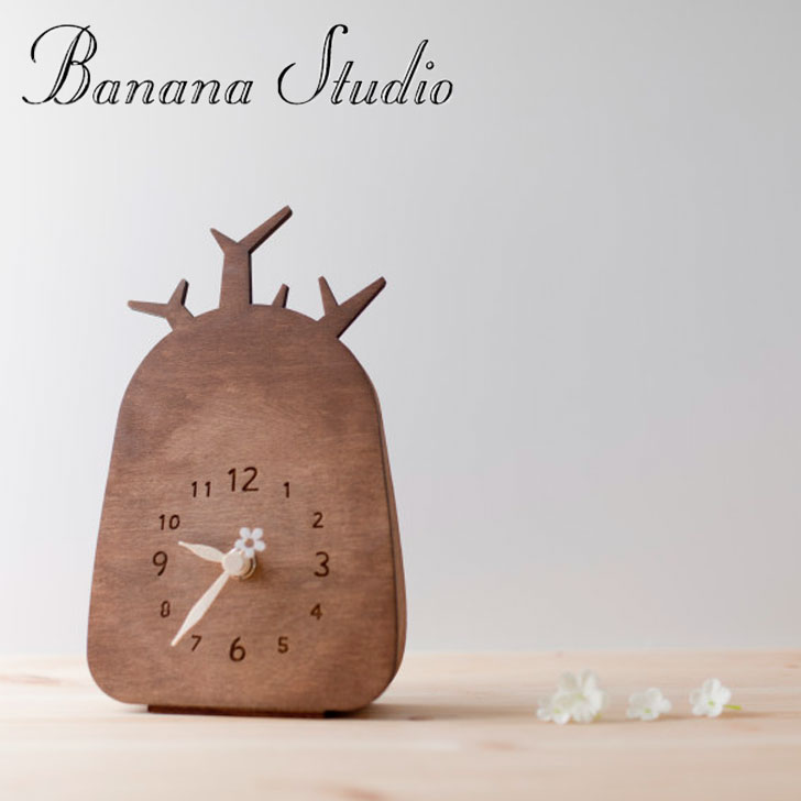 バナナ工房 置き時計 banana 正規販売店 Baobab Tree Noiseless Desktop Clock バオバブ ツリー ノイズレス 卓上時計 Walnut ウォールナット 壁時計 壁掛け時計 インテリア雑貨 韓国雑貨 韓国インテリア雑貨 韓国インテリア 5209896536 ACC