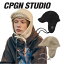 コンパーニョ イヤーフラップ CPGN STUDIO_COMPAGNO 正規販売店 メンズ レディース Logo Trooper Fleece Earflap ロゴ トゥルーパー フリースイヤーフラップ BLACK ブラック BEIGE ベージュ CREAM クリーム C23FZ19/21 ACC