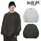 ロマンティッククラウン トレーナ ROMANTIC CROWN 正規販売店 メンズ レディース REVERSE LINE POCKET CREWNECK リバース ライン ポケット クルーネック GREY グレー CHARCOAL チャコール 23RCFWTCRU001 ウェア