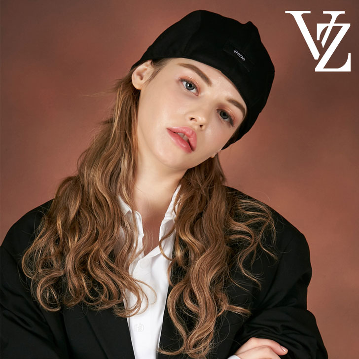 バザール ハンチング VARZAR 正規販売店 Retro Label Beret レトロ ラベル ベレー帽 BLACK ブラック varzar653 ACC