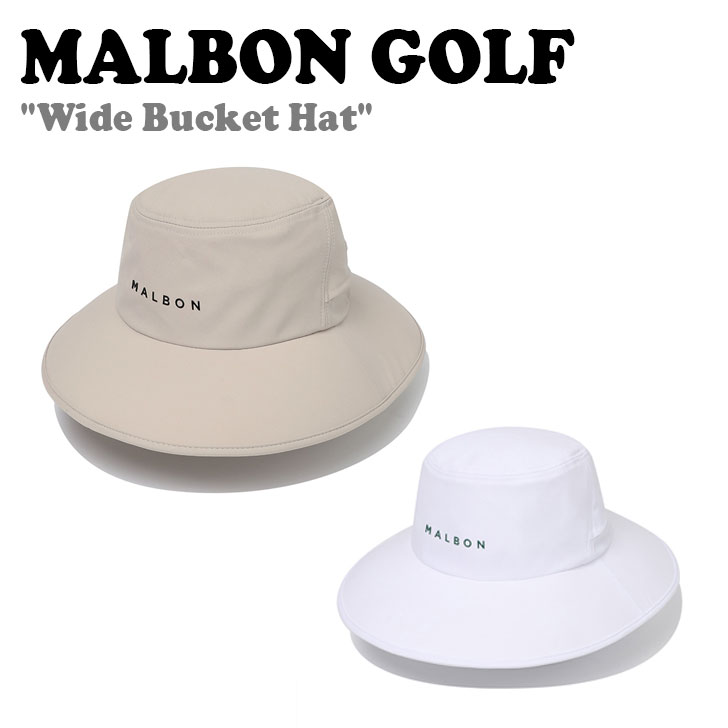 マルボンゴルフ バケットハット MALBON GOLF メンズ Wide Bucket Hat ワイド バケット ハット BEIGE ベージュ IVORY アイボリー M4241PCP36 ACC