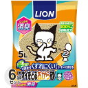 【単品配送】 ケース ライオン ニオイをとるおから砂 5L x 6袋 猫砂 国産 おから トイレに流せる 消臭 おからの猫砂 ペットキレイ 箱売 においをとるおから砂 ベール販売