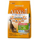 楽天MorePets国産　Allwell　オールウェル　室内猫用　フィッシュ味　贅沢素材入り　1.5kg（375g×4袋）腸内環境・骨の健康維持に配慮　吐き戻し　成猫　アダルト　日本製　小分け包装　キャットフード　ドライフード　ユニ・チャームペット　ユニチャーム